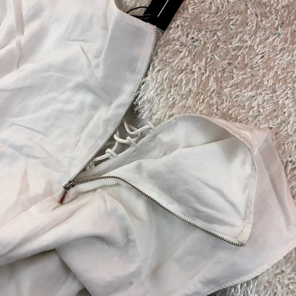 Dolce Vita White Roxanne V Neck Lace Dress XS - Picture 5 of 12